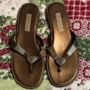 Brighton Women's Tan Sandals with Heart Accent